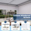 Pergola d'extérieur 10 pi x 20 pi avec lumières DEL, pavillon de jardin en aluminium avec persiennes motorisées et écrans latéraux pour le patio, la cour et la piscine, blanc-87140727-131508062-131675113