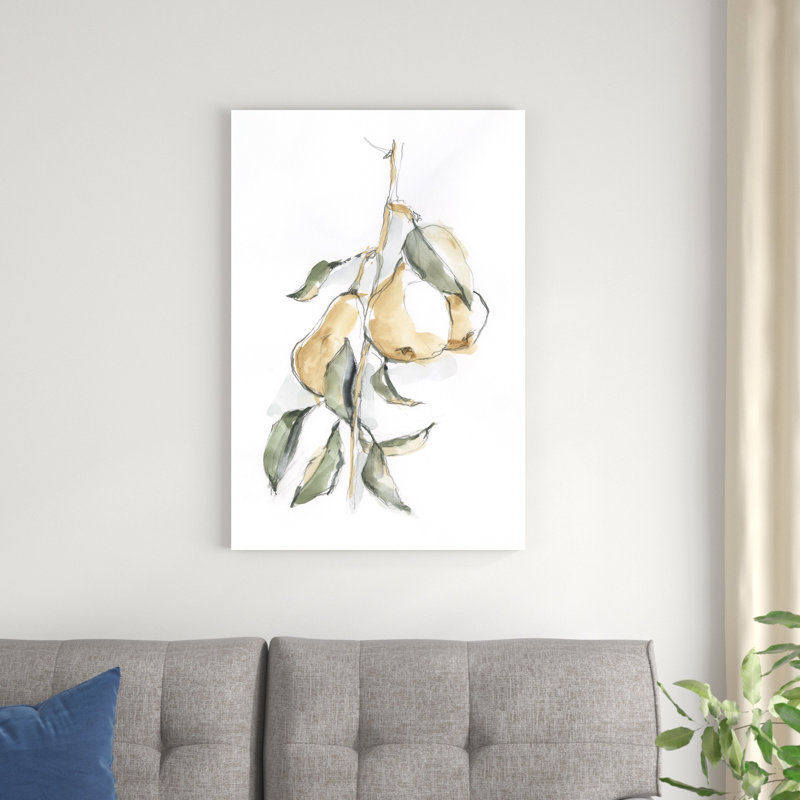 Aquarelle, fruits, contour I, H 36 po x l 24 po x P 1,25 po