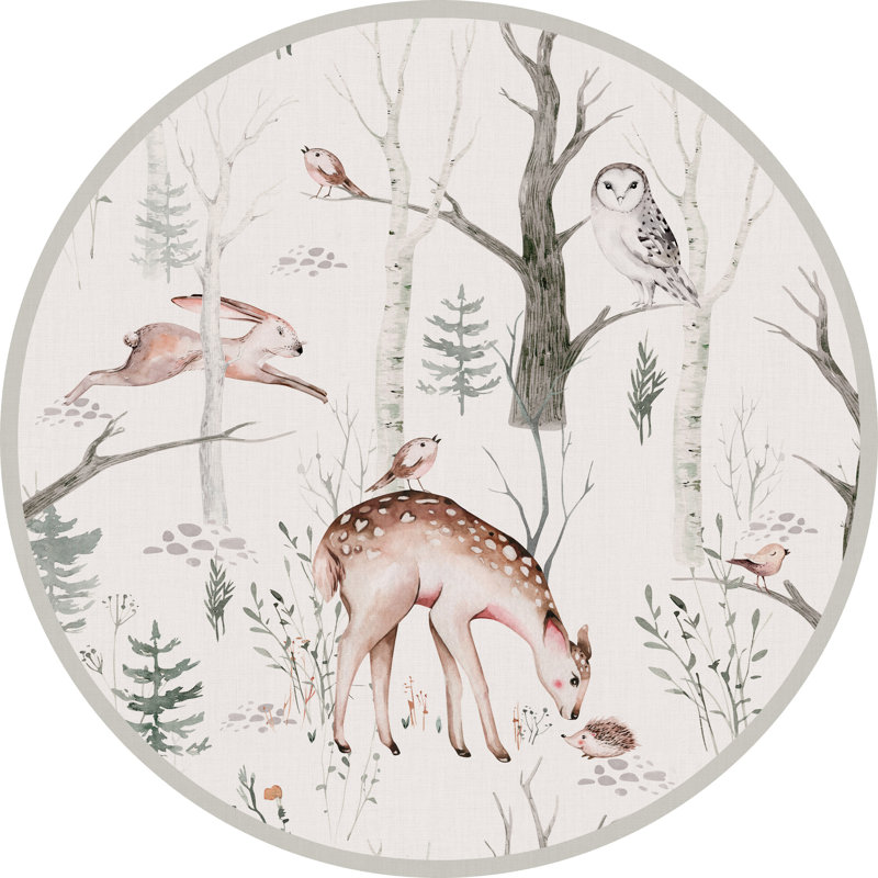 Slovan Vinyl Machine Printed Area Rug, Round 100cm