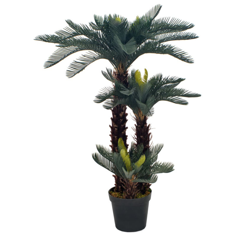 120cm Faux Palm Tree in Wood Pot