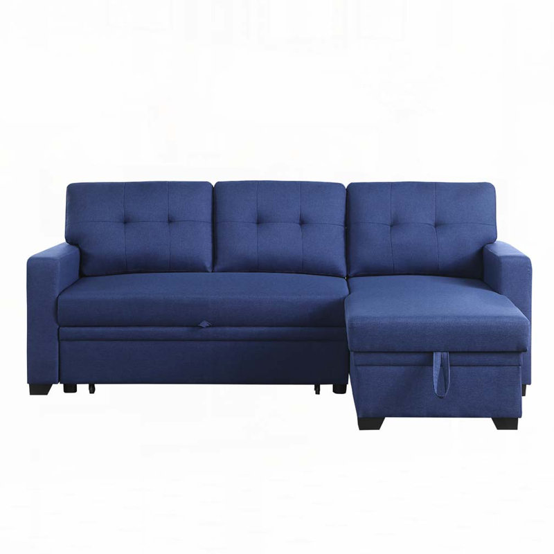 Canapé modulaire rembourré avec méridienne, Bleu