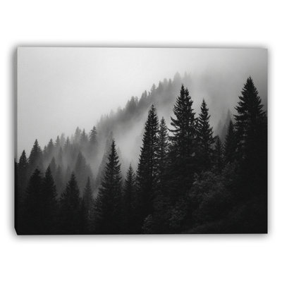 Whispering Pines in Mist Wrapped Canvas Wall Art