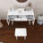 40 In. Makeup Vanity Desk With Writing Desk, Charging Port-107616152