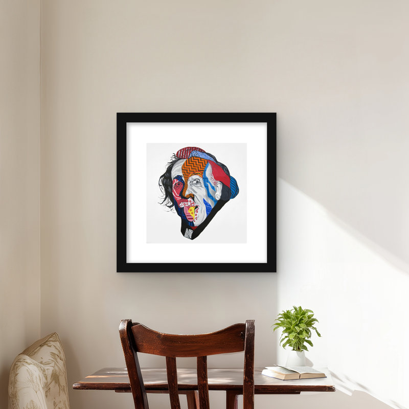 Abstract Albert Einstein - Framed Matted Print for Man Cave