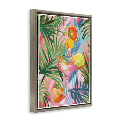 Cadre flottant cocktail Jungle Citrus, design par Tabz Jones