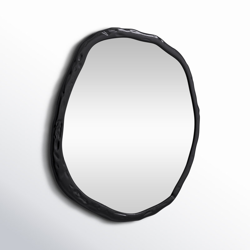 Nola Aluminum Novelty Mirror, Black, 36.5" x 36.5"