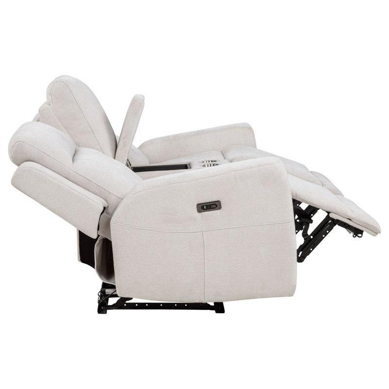 Causeuse inclinable électrique en chenille Cloutier Ivoire, Ivory