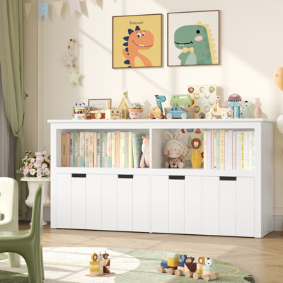 Bibliothèque Bayze avec tiroirs amovibles, blanc