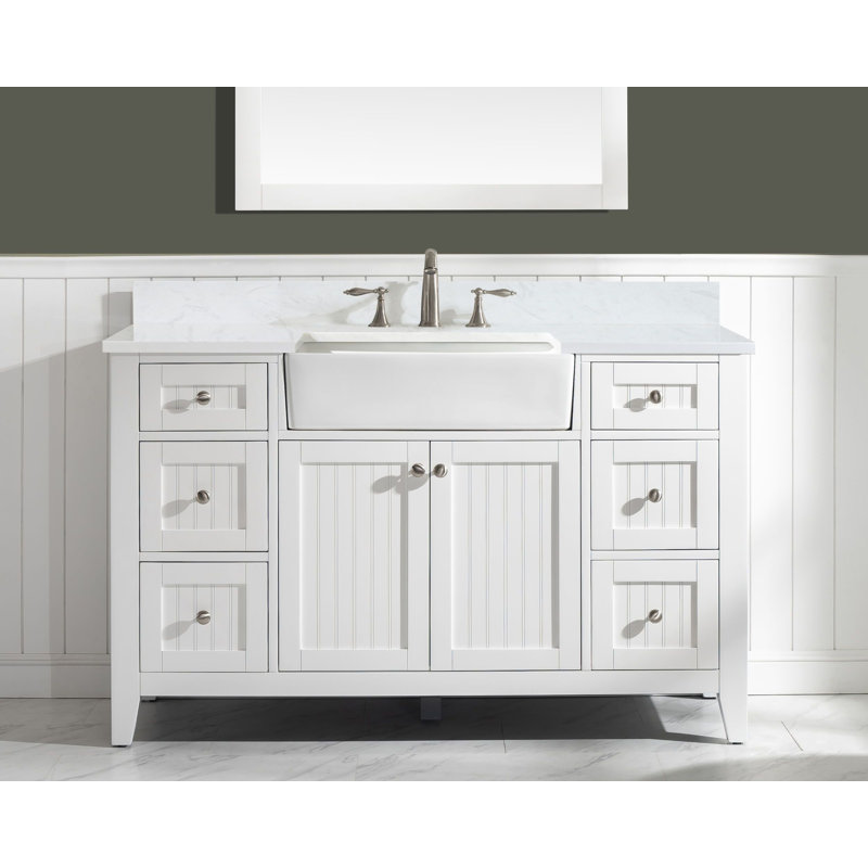 Ensemble de meuble-lavabo simple 54 po, Blanc