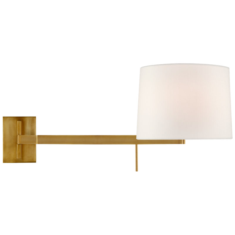 Barbara Barry Sweep Medium Left Articulating Sconce, Soft Brass
