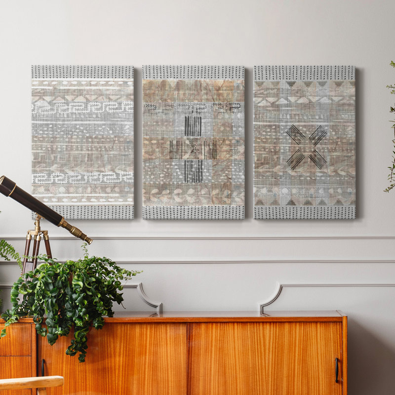 Tapisserie Traders I - ensemble de 3 toiles tendues, H 12 po x l 24 po x P 1 po