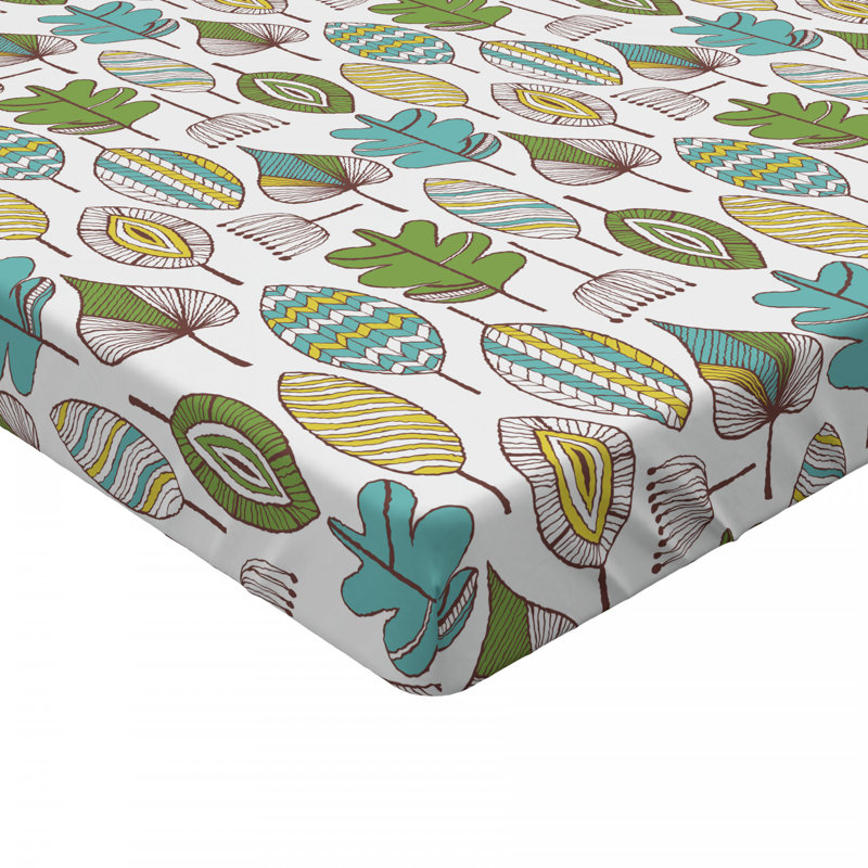 Microfiber Floral Fitted Sheet, Full Fitted Sheet, Green Floral
