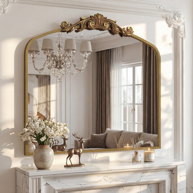 Miroir d'appoint Lunara, Doré, 36 po x 30 po