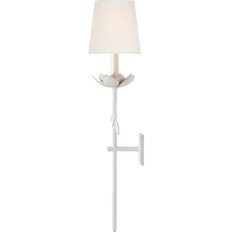 Julie Neill 1 - Light Armed Sconce, Plaster White