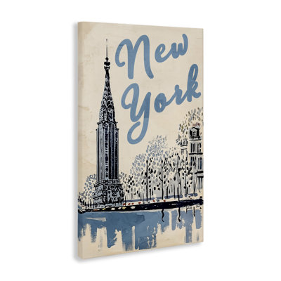Blue & Beige New York Travel Canvas, design by Annabelle Hall