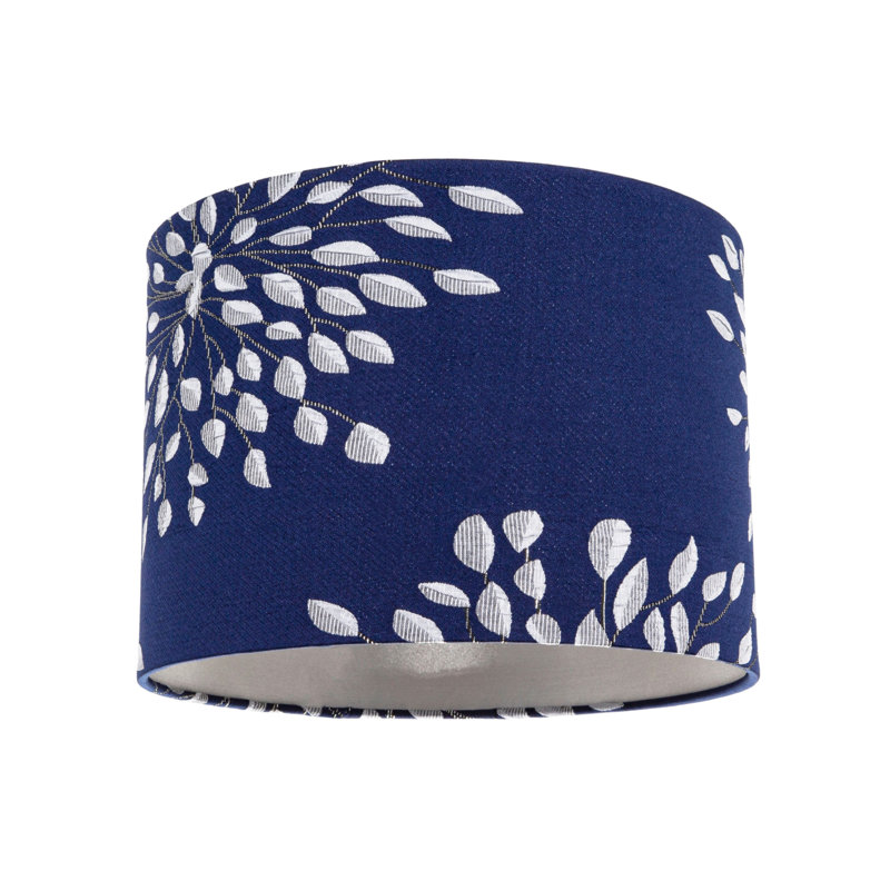 18cm H Cotton Drum Lamp Shade ( Screw On ) in Blue