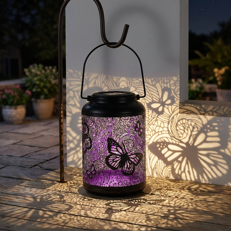 Lanterne suspendue solaire Butterfly Shadow Projection