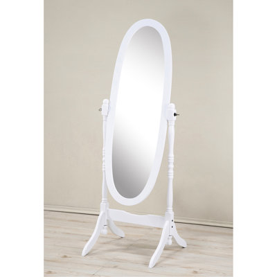 Miroir blanc pour la décoration intérieure traditionnelle - miroir ovale allongé en verre