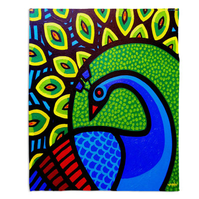Couverture sherpa doux peacock