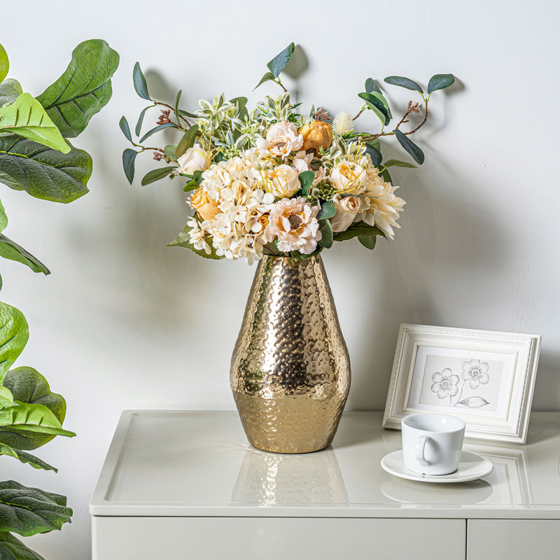 Gold Brass 67cm Metal Table Vase