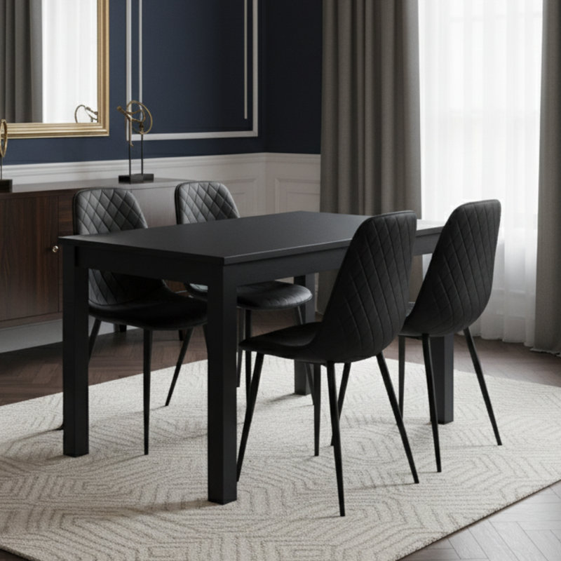 4 - Person Dining Set, 75cm H x 140cm W x 80cm D