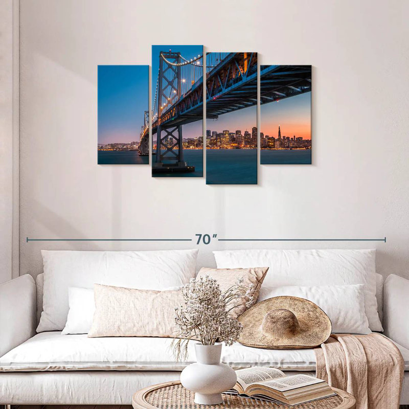 Lilie San Francisco Bay Bridge Sunset, 27" H x 43" W