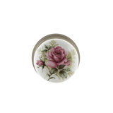 Classic Rosette with White Rose Porcelain Door Knob