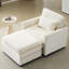 Cloud Comfort 54 "avec et 22" chenille simple modulaire beige pour la chambre à coucher - support de fabrication respirante en velours côtelé 2 coussins Design contemporain doux uni