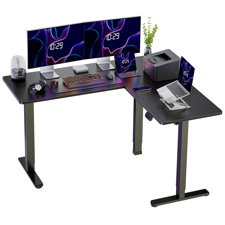 L Shaped Standing Desk ergonomic Adjustable Height Corner electric Sit  Stand Desk – UncagedErgonomics