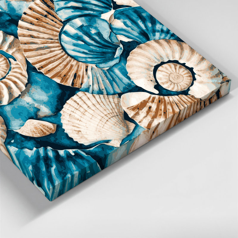 «Coastal Shell Surface Study», art mural sur toile beige, H 12 po x l 18 po