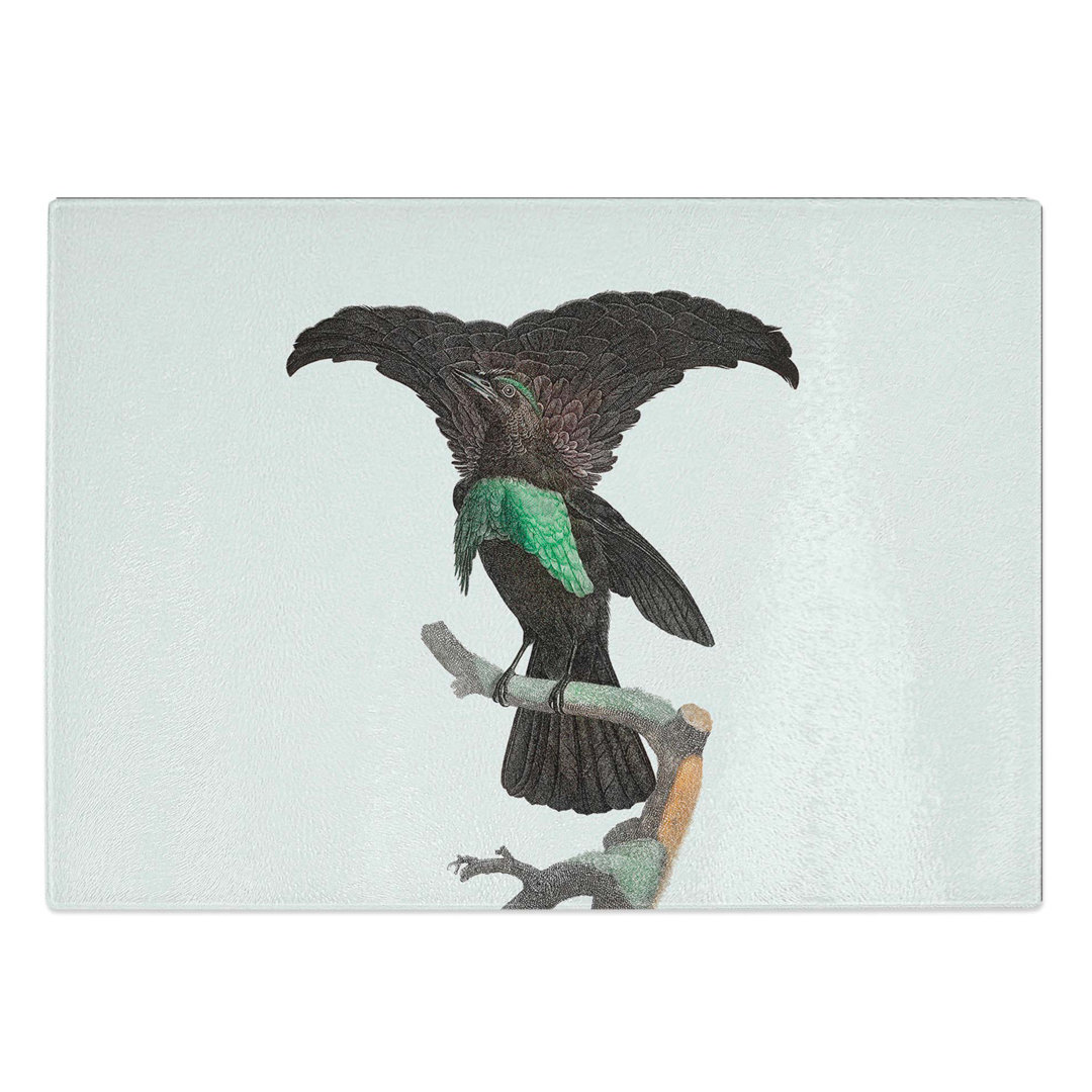 Tempered Glass Superb Bird of Paradise by Jacques Barraband Chopping Board