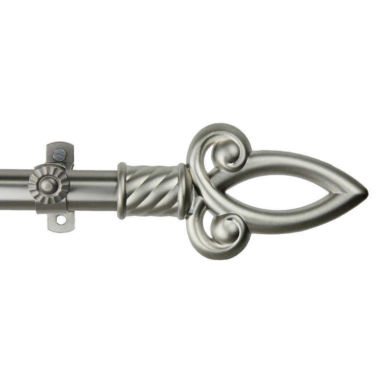 Tringle à rideaux double Braggs, H 66 po x l 120 po, Nickel satiné
