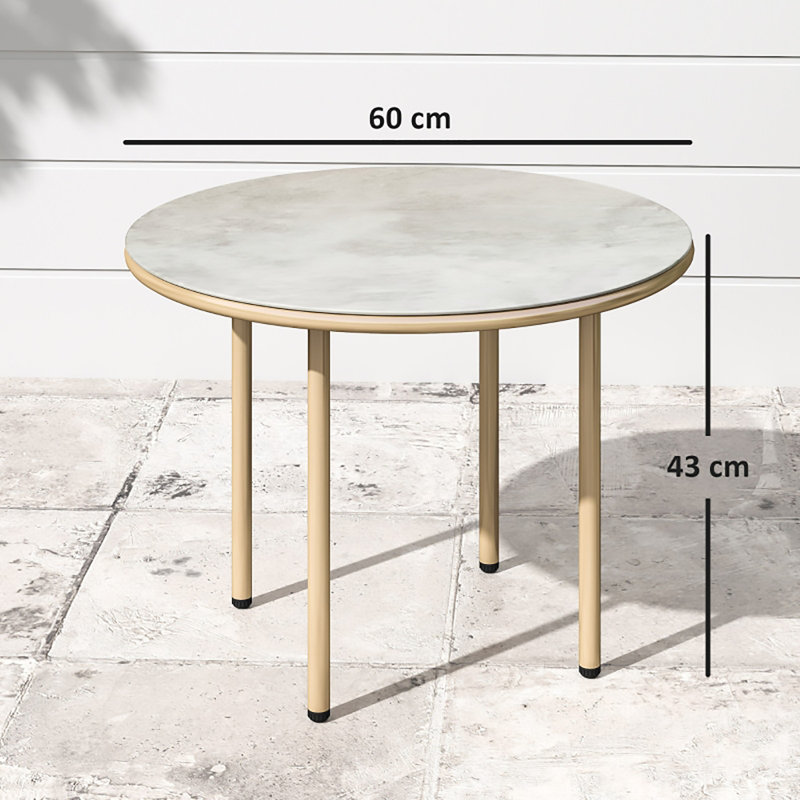 Round Metal Outdoor Coffee Table , 60cm W 60cm D