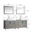  Ensemble de meuble-lavabo autoportant en bois 84 po avec plateau en marbre et miroirs assortis-27042790