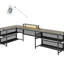 Bureau en U avec étagères et lumières DEL-892766983