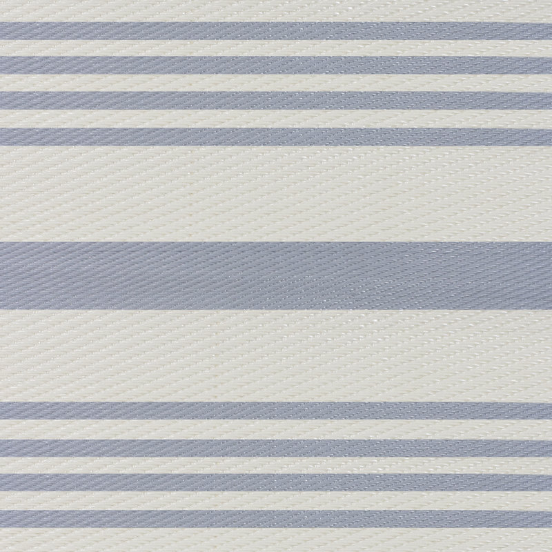 Tapis extérieur rectangulaire rayé bleu clair et blanc 4 pi x 6 pi