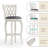 Swivel Upholstered Stool with Solid Wood Frame-1890804276-1890804275