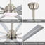 Ventilateur de plafond à moteur à courant continu de 84 pouces avec lumière à intensité variable et pales en aluminium argenté à 8 pales