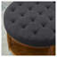 Grande table basse rembourrée capitonnée en lin gris anthracite