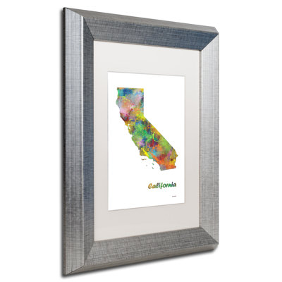 " California State Map-1 " by Marlene Watson