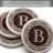 Ophelia & Co. 4 Pack Monogram Sandstone Coasters in Bronze Iron Ram Coaster Holder-1409607767