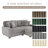 Stephania 2 - Piece Upholstered Light Gray Faux Rabbit Fur Flannel Modular Sectional Sofa with Armrests & Throw Pillows-109423041