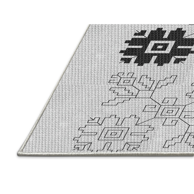 Tapis décoratif à motifs rouge/noir, Rectangle 5 pi x 7 pi