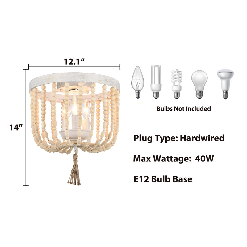 Plafonnier encastré 3 lumières Boho