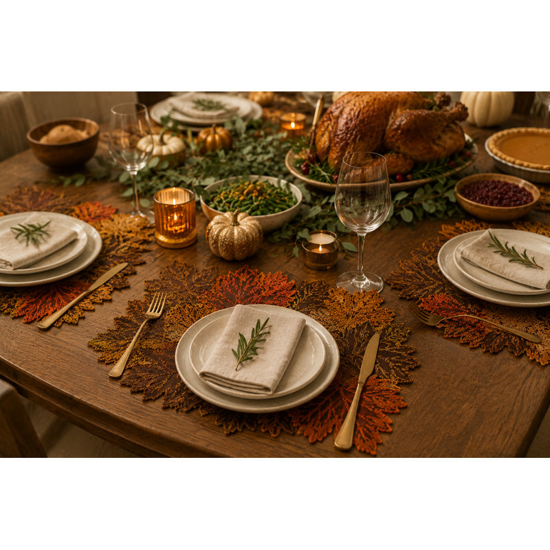 Schuster Polyester Embroidered Novelty Placemat, Brown