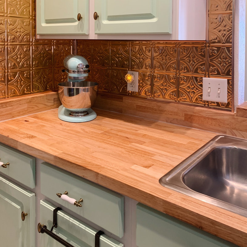 Butcher Block Desktop, Cinnamon Stained