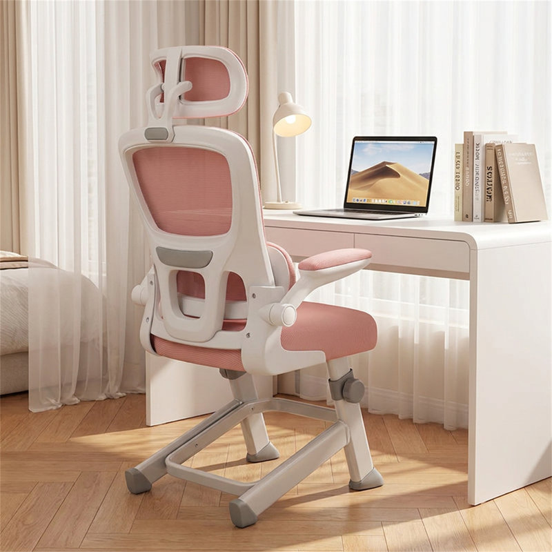 Ergonomic Computer Chair With 3-level Height Adjustment | Student Writing Chair, Pink
