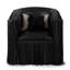 Leather Fringe Swivel Occasional Chair