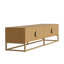 Meuble télé aspect bois – Buffet moderne pour salle à manger, 4 portes, poignées semi-circulaires