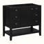 Base de meuble-lavabo simple 36 po seulement, sans lavabo ni comptoir, 1 armoire et 3 tiroirs, noir, armoire de rangement de salle de bain autoportante-96003496
